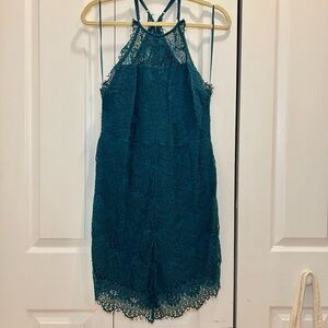 Free People Deep Teal Lace Dress - L